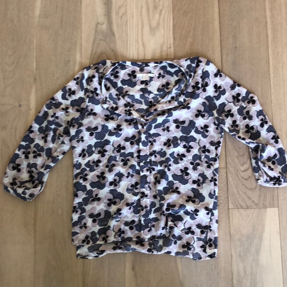 Purple floral blouse